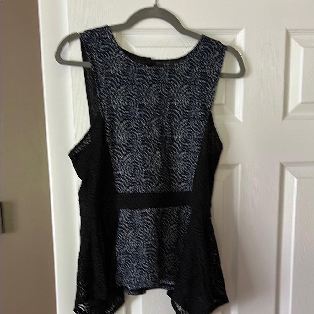 Elegant Black and Blue Women's Top